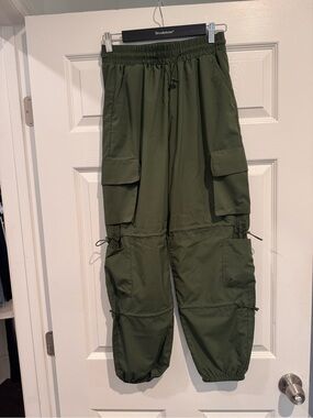 Olive Green Cargo Jogger Pants
